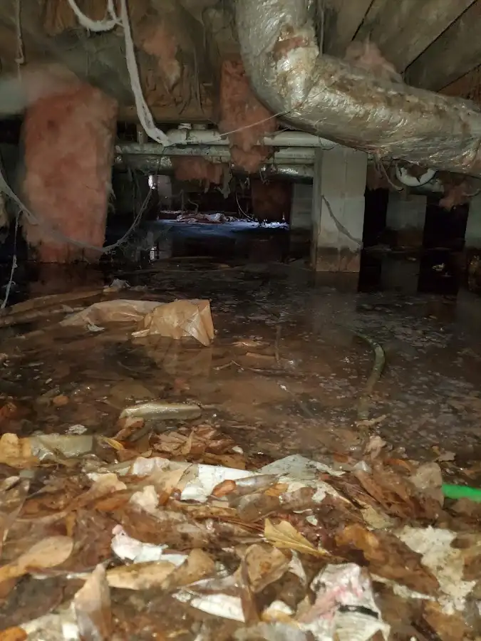 Crawl space flood assessment for Commercial Water Damage Restoration in Boonton