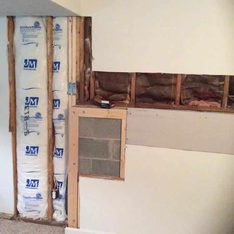 Wall insulation replacement during Contents Cleaning & Restoration in Boonton